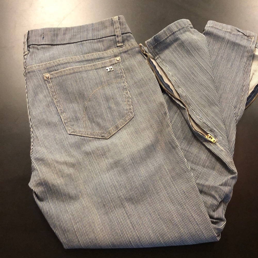 Joe’s Jeans 29 railroad stripe zip ankle